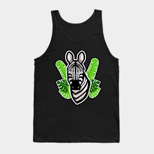 🦓 Zebra Portrait! Kawaii Beautiful African Animal, Zebra Tank Top